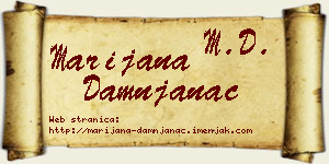 Marijana Damnjanac vizit kartica